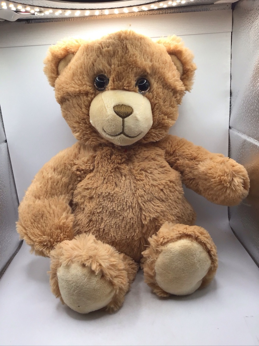 Plush Tan Teddy Bear - Soft Cuddly Stuffed Animal for Kids